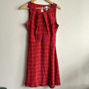 Anthropologie Girls From Savoy Red Silk Dress Keyhole Back Size 4